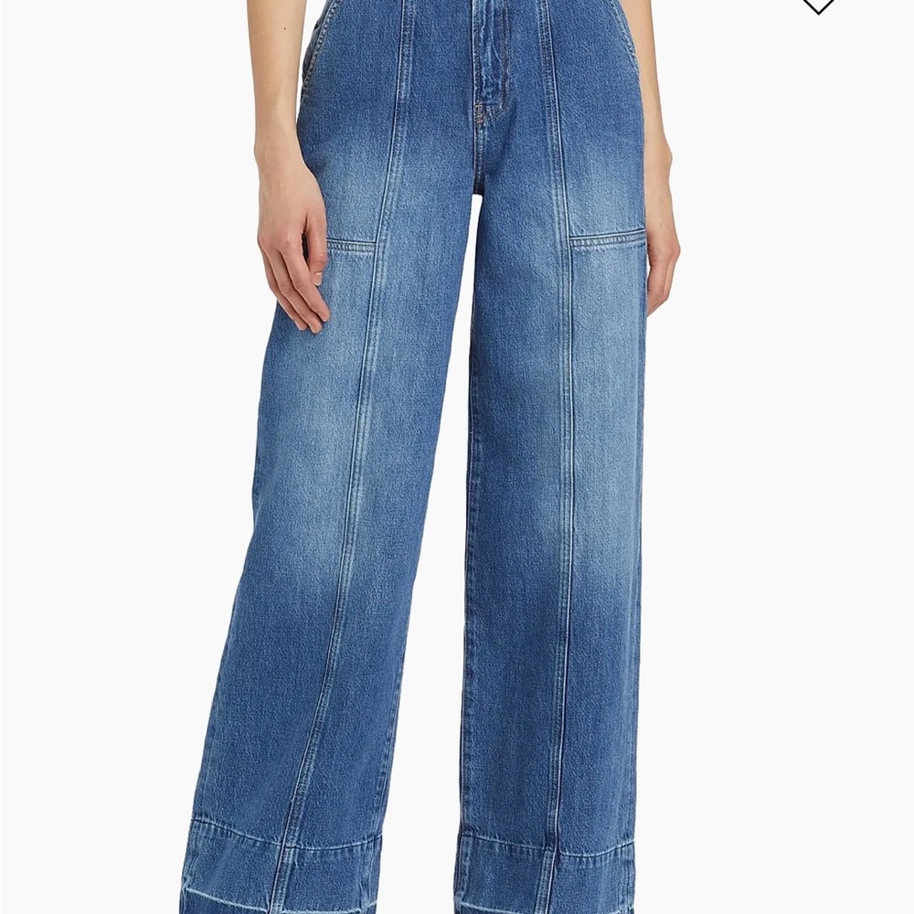 Frame  Braided Waist Wide-Leg Jeans
